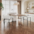 Gepolsterte Armlehnstühle für Esszimmer mit Metallbeinen für Zuhause, Küche, Wohnzimmer (2er-Set)
