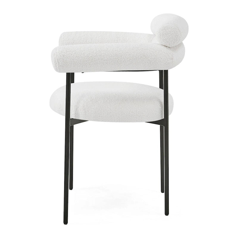 Upholstered Armchair Dining Chairs With Metal Legs for Home, Kitchen, Living Room(Set of 2)
