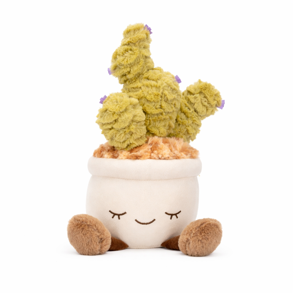 Jouet en peluche cactus mignon avec pot en tissu doux – jouet décoratif en peluche plante souriante pour enfants et chambres d'enfant
