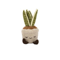 Plante serpent en velours côtelé pour serre, jouet en peluche de 6 pouces – plante en pot douce avec un joli visage souriant
