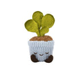 Plante à feuilles de velours côtelé pour serre, jouet en peluche de 6 pouces – plante en pot douce en peluche avec un joli visage souriant