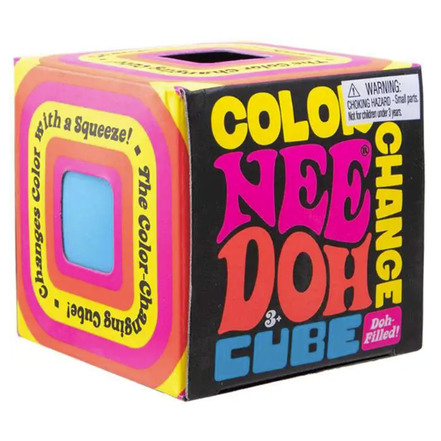 Nee Doh Cube de changement de couleur 2,5 pouces Squish Ball Fidget Toy
