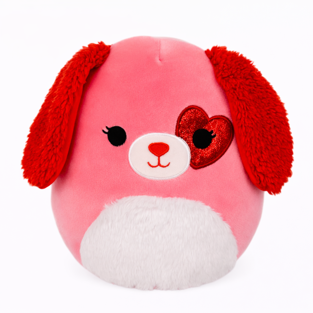 Squishmallows Plüschtier Trishelle der Hund Valentine, 20,3 cm
