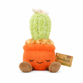 Mignon jouet en peluche cactus vert avec pot en tissu doux – jouet décoratif en peluche plante souriante pour enfants et chambres de crèche