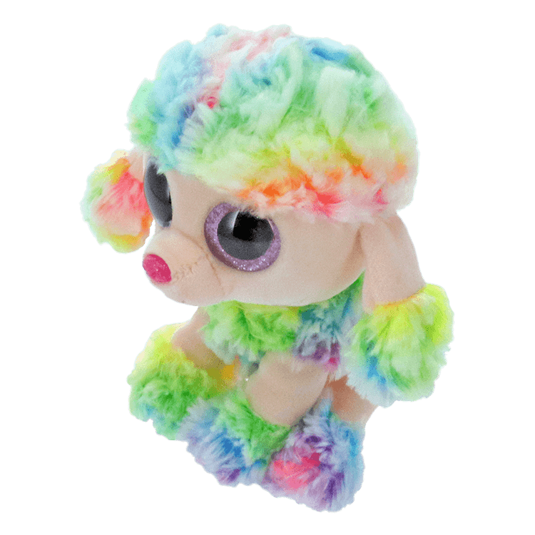 Caniche multicolore arc-en-ciel