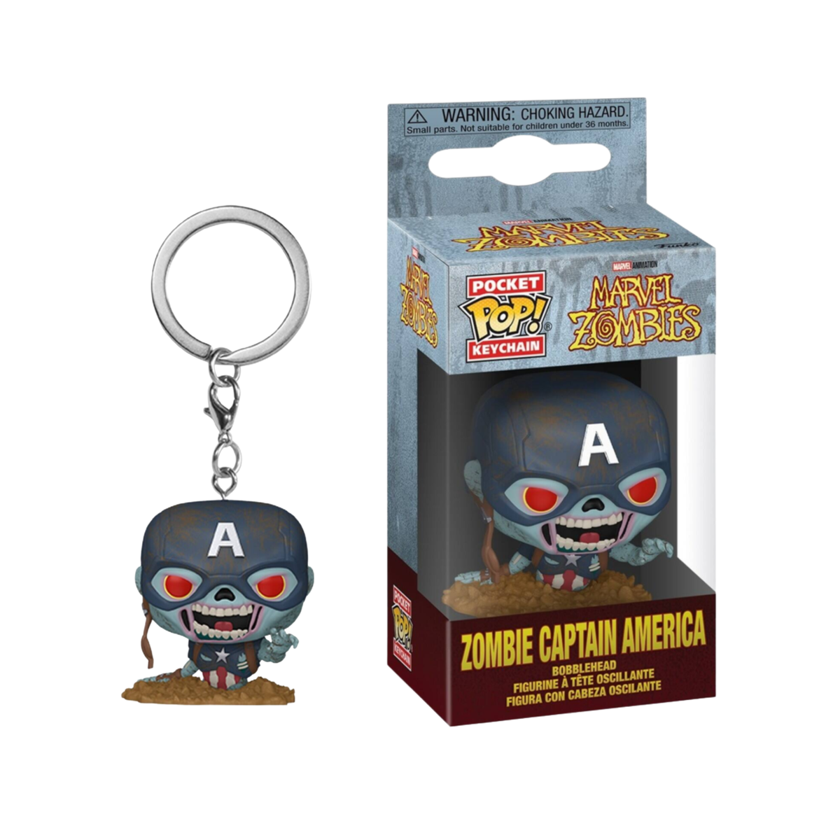 Funko Pocket Pop! Porte-clés Marvel Zombies Zombie Captain America