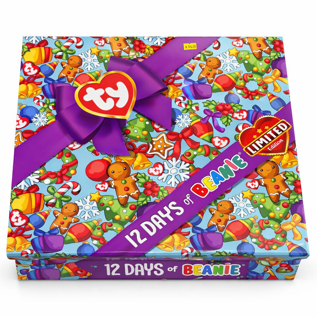 Calendrier de l'Avent en peluche TY 12 Days of Beanie – Coffret cadeau de Noël en édition limitée